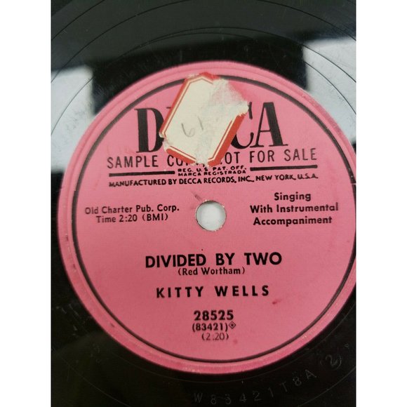 78 RPM The Things I Might Have Been- Divided by Two-Kitty Wells(R129) - Picture 3 of 4